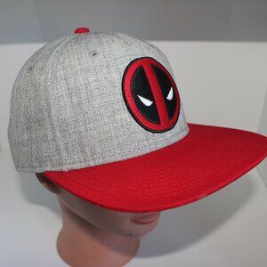 Marvel Deadpool Original Gray Red Baseball Cap Hat One Size Adjustable Snapback